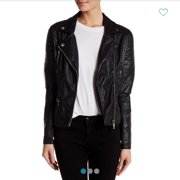 Blank NYC Jackets & Blazers - BLANKNYC black faux leather moto jacket